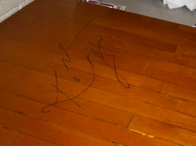 Kobe Bryant's signed Lower Merion gym floor — eBay