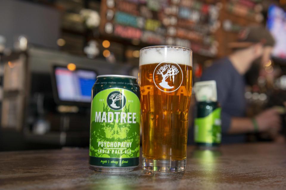 MadTree classic Psychopathy is a 6.9% Indian Pale Ale with floral and citrus notes.