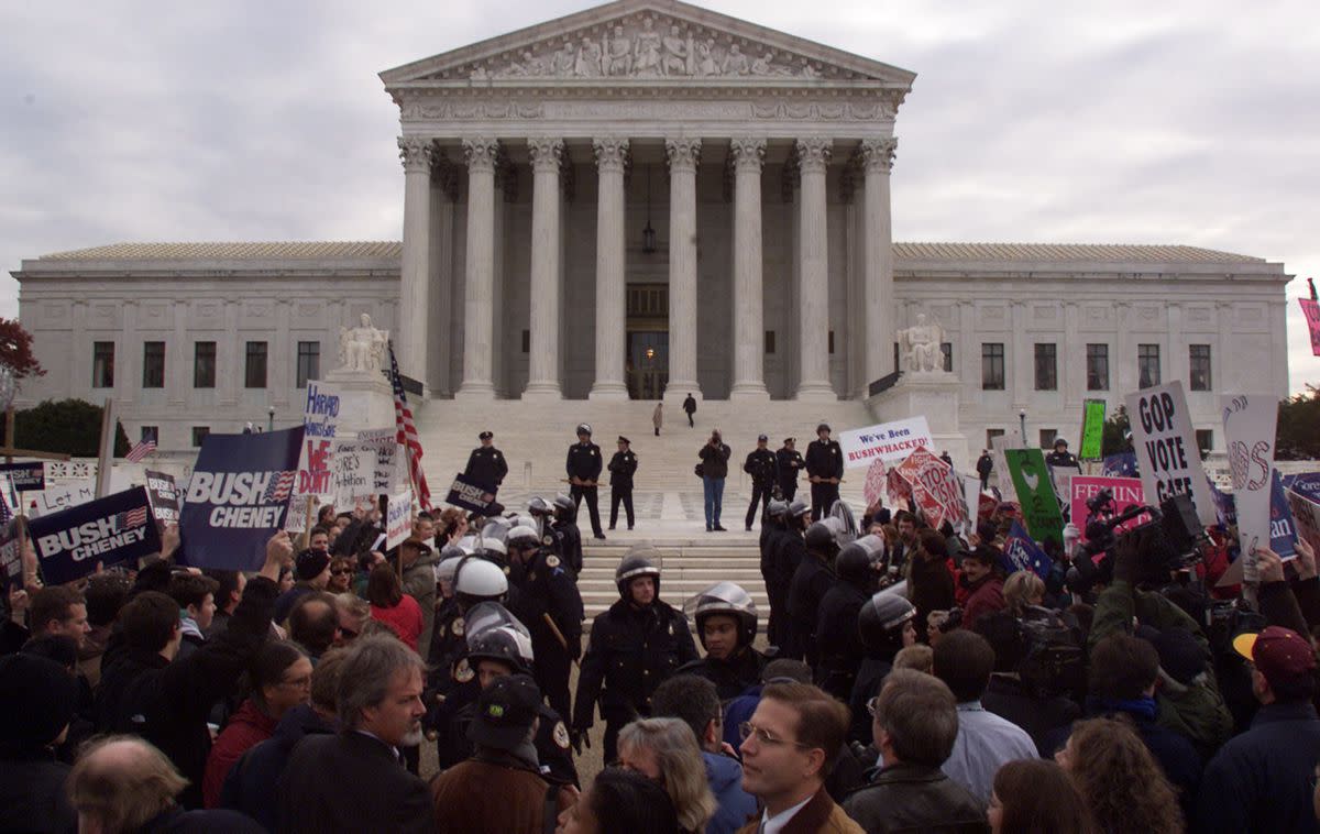 The Bush v. Gore case took place during the 2000 presidential election, and essentially determined the outcome. The Court ruled that Florida's court-ordered manual recount of votes was unconstitutional, which meant that George Bush remained the winner in Florida.