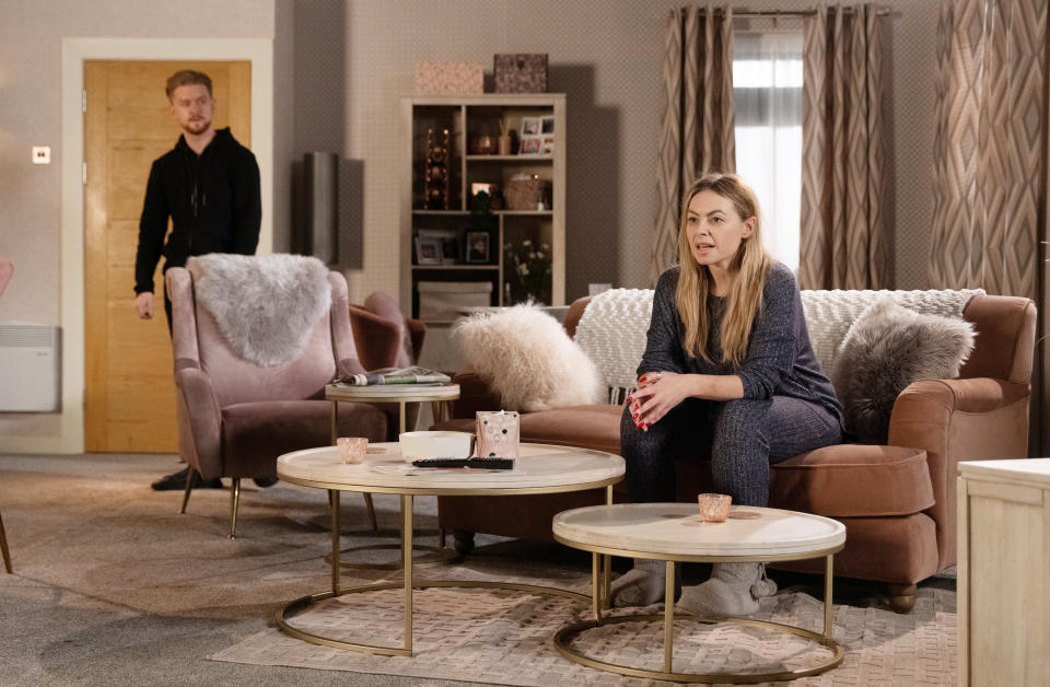 
FROM ITV

STRICT EMBARGO -  No Use Before 0700hrs Tuesday 15th March 2022

Coronation Street - Ep 1059697

Friday 25th March 2022

As he contemplates his fate, Laura Neelan [KEL ALLEN] confronts Gary Windass [MIKEY NORTH]. The pressure getting to him, will Gary admit he murdered Rick? 

Picture contact - David.crook@itv.com

Photographer - Danielle Baguley

This photograph is (C) ITV Plc and can only be reproduced for editorial purposes directly in connection with the programme or event mentioned above, or ITV plc. Once made available by ITV plc Picture Desk, this photograph can be reproduced once only up until the transmission [TX] date and no reproduction fee will be charged. Any subsequent usage may incur a fee. This photograph must not be manipulated [excluding basic cropping] in a manner which alters the visual appearance of the person photographed deemed detrimental or inappropriate by ITV plc Picture Desk. This photograph must not be syndicated to any other company, publication or website, or permanently archived, without the express written permission of ITV Picture Desk. Full Terms and conditions are available on  www.itv.com/presscentre/itvpictures/terms
