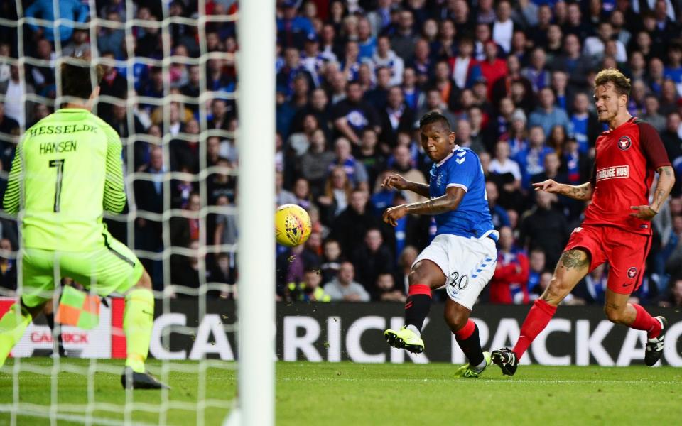 Alfredo Morelos scored two goals on the night as Rangers secured safe passage to the Europa League play-off - Getty Images Europe