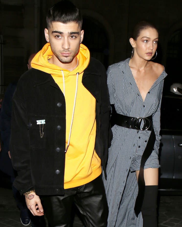 Zayn Malik and Gigi Hadid attend a<em> Vogue</em> dinner for Paris Fashion Week. (Photo: Beretta/Sims/REX/Shutterstock)