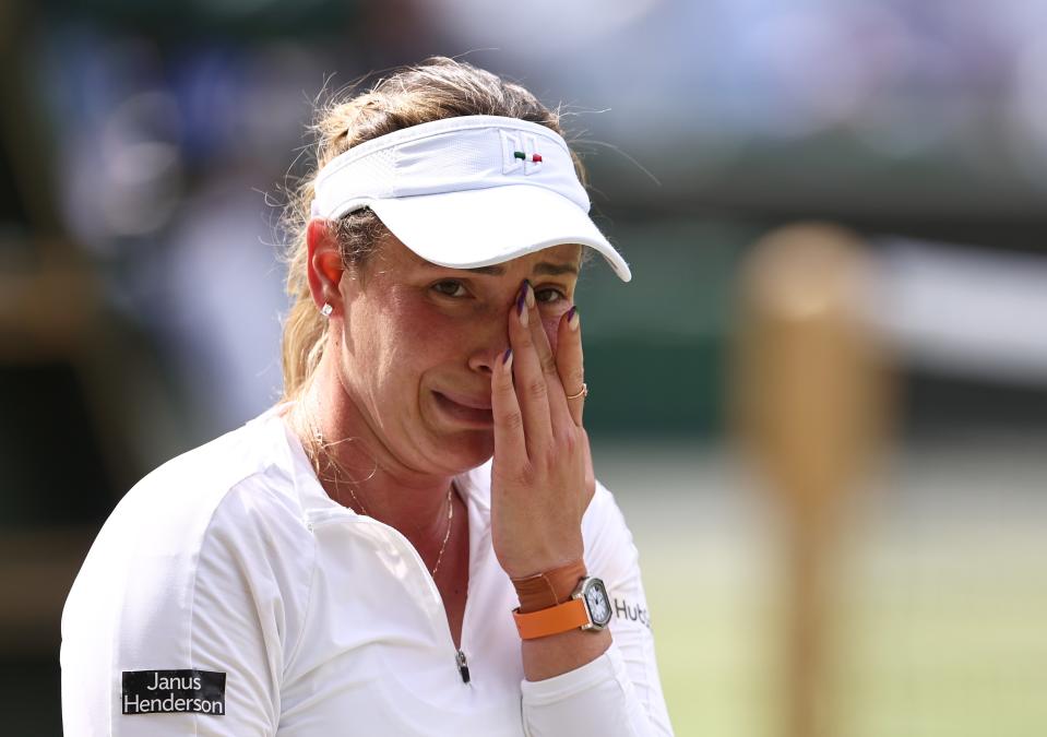 Donna Vekic fights through tears late in her match with Paolini (Getty Images)