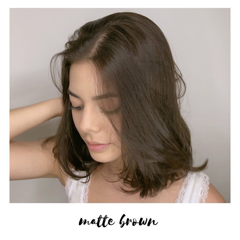 <em>Matte Brown by <a href="http://www.beautyundercover.sg/hair/risel-japanese-hair-salon-tanjong-pagar-tras-st/" rel="nofollow noopener" target="_blank" data-ylk="slk:Risel Japanese Hair Salon @ Tanjong Pagar;elm:context_link;itc:0;sec:content-canvas" class="link ">Risel Japanese Hair Salon @ Tanjong Pagar</a></em>