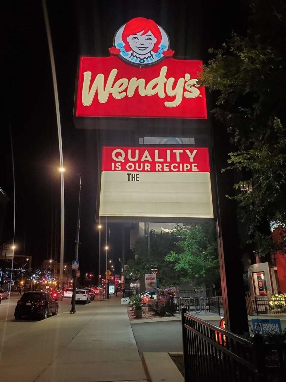 wendy's sign that just reads The