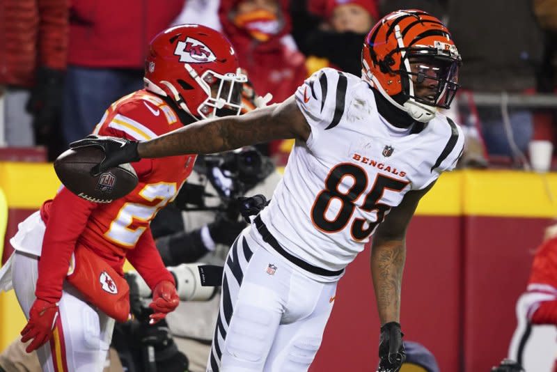 Cincinnati Bengals wide receiver Tee Higgins joined the league as a second-round pick in the 2020 NFL Draft. File Photo by Kyle Rivas/UPI