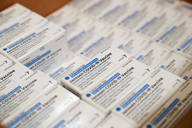 FILE PHOTO: FILE PHOTO: Johnson & Johnson COVID-19 vaccine is administered in Bay Shore, NY