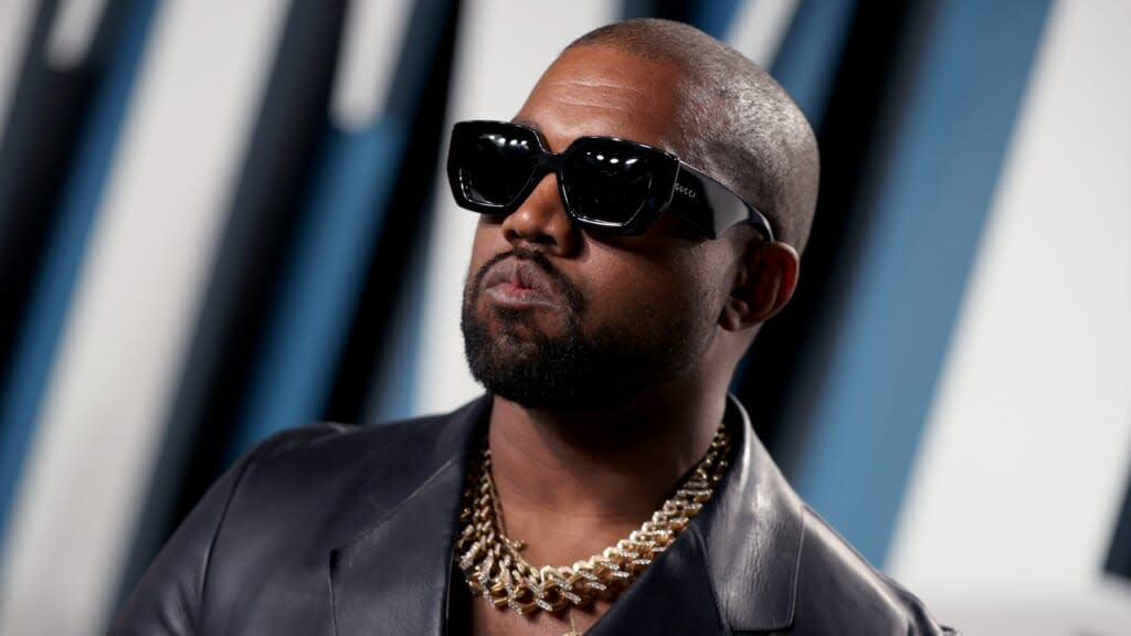 Kanye West attends the 2020 Vanity Fair Oscar Party hosted by Radhika Jones at Wallis Annenberg Center for the Performing Arts in Beverly Hills. (Photo: Rich Fury/VF20/Getty Images)