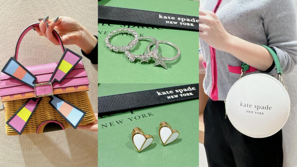 kate spade 2024必買包款飾品！高爾夫球包、風車包、星星套戒 愛心耳環2千初收超欠買！圖片來源：編輯拍攝