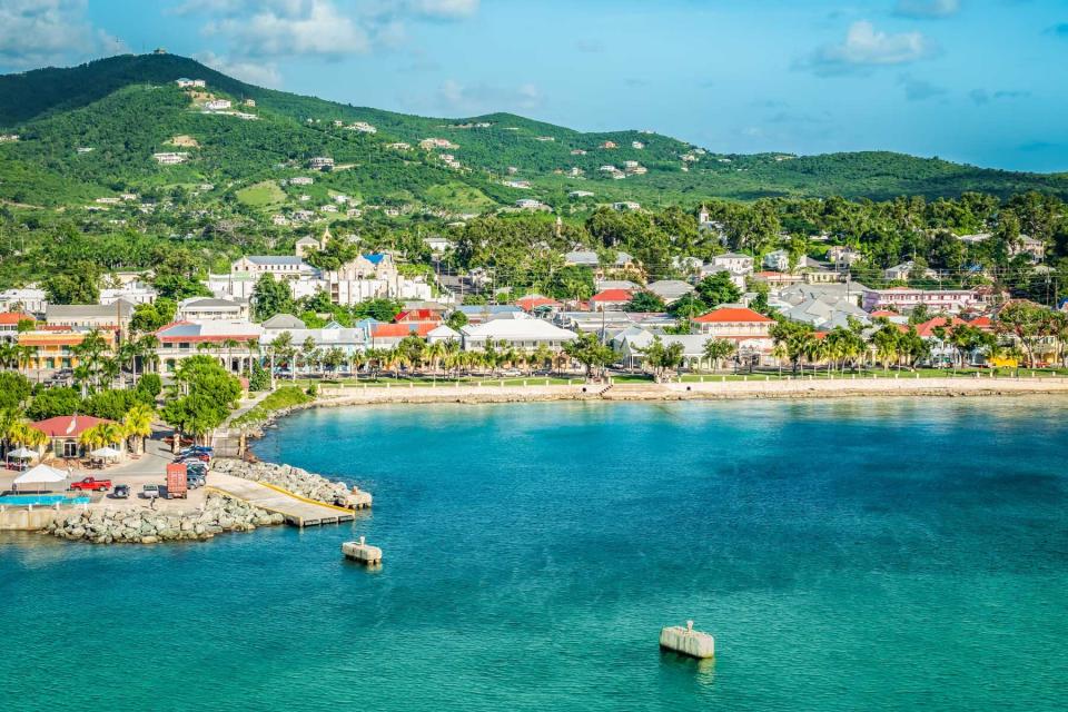 Aerial view of Frederiksted, St Croix