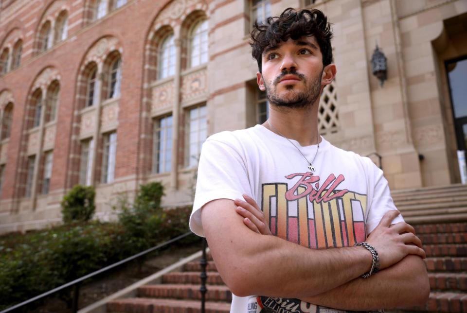 UCLA senior Adam Thaw standing outside Kaplan Hall