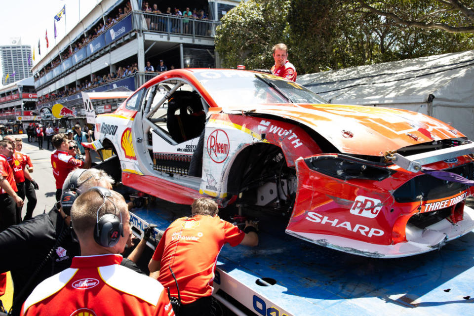 Scott McLaughlin's car after the crash in 2019 Supercars Championship Round 13. (Getty Images)