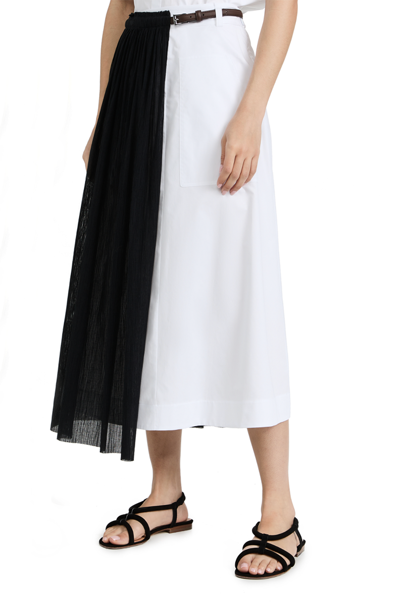 Crepe Gauze Half Layered Full Skirt