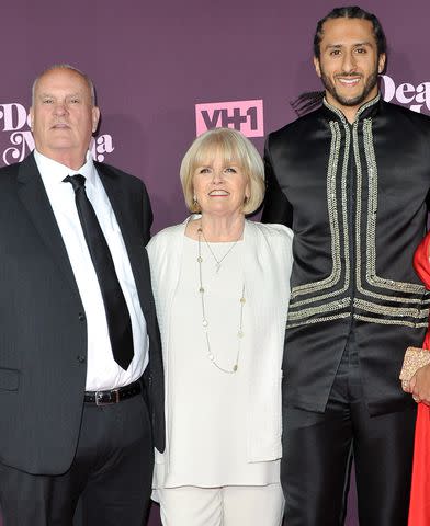 Allen Berezovsky/WireImage Colin Kaepernick with his parents, Rick and Teresa Kaepernick