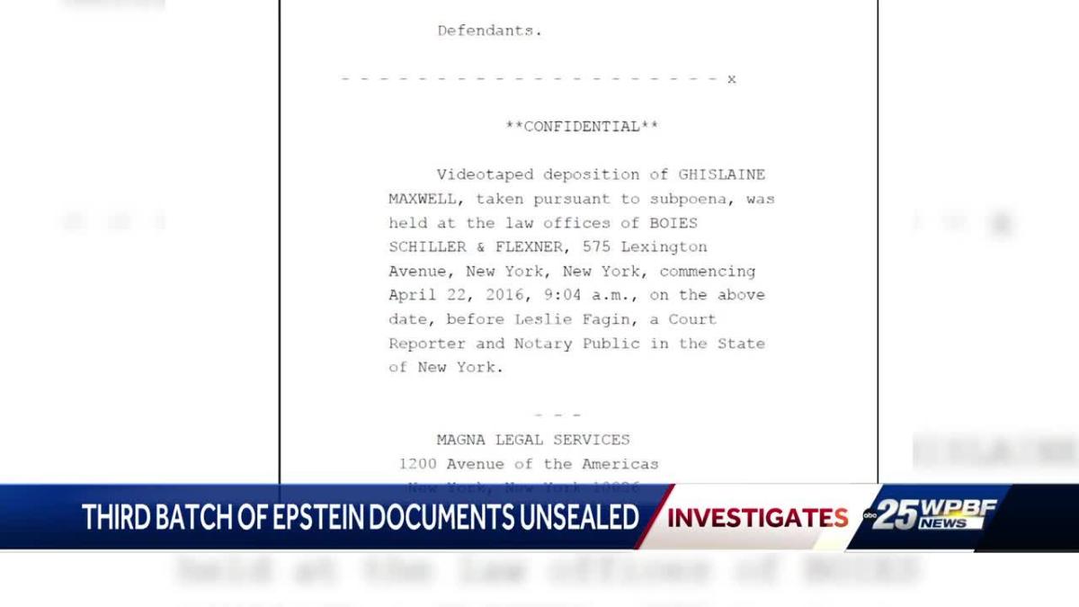 Third Batch Of Jeffrey Epstein Documents Unsealed And Released