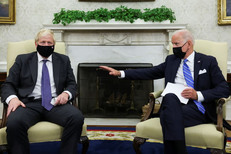 U.S. President Joe Biden meets with British Prime Minister Boris Johnson in Washington