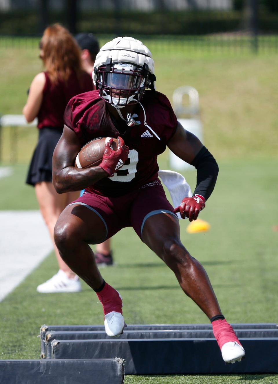 Missouri State running back Jacardia Wright during a MSU football practice on Wednesday, Aug. 3, 2022.
