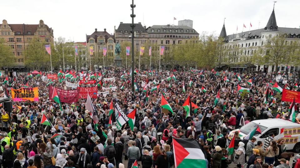 On Thursday, thousands of anti-Israel demonstrators filled the streets of Malmo to protest the country’s participation in the Eurovision Song Contest,