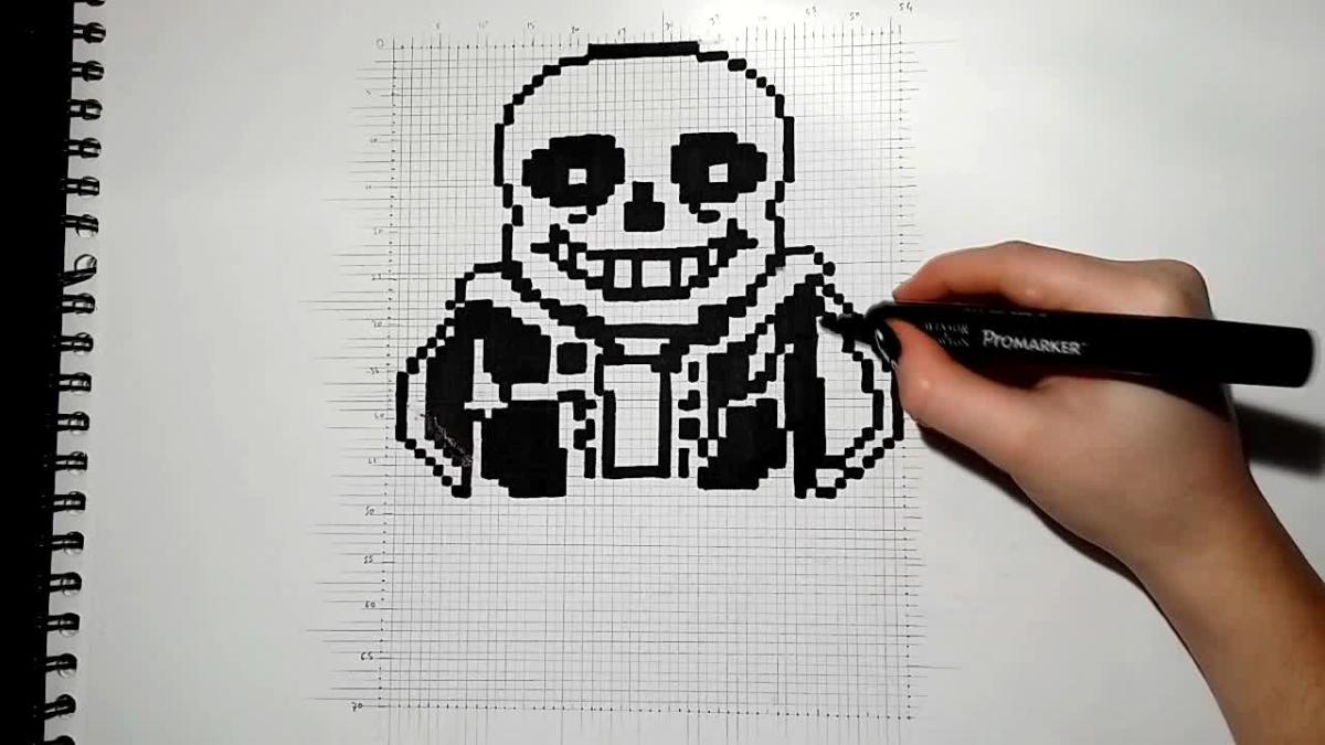 Pixel art of sans from undertale