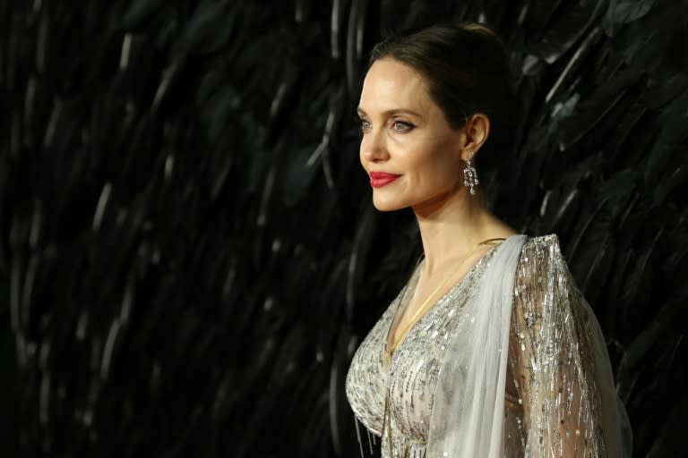 US actress Angelina Jolie, shown here on the red carpet in London on October 9, 2019, accused Harvey Weinstein of sexual misconduct (ISABEL INFANTES)