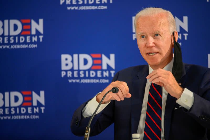 U.S. Democratic presidential candidate Joe Biden speaks during a campaign event in Philadelphia