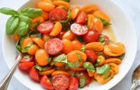 <p>Show your vegetarian friends some love this summer with this recipe for marinated tomato basil salad. Just chop up some grape and cherry tomatoes and mix them with balsamic vinegar, olive oil and basil. It’s one of those <a href="https://www.thedailymeal.com/cook/50-vegetarian-recipes-meatless-mondays-or-any-other-time-slideshow?referrer=yahoo&category=beauty_food&include_utm=1&utm_medium=referral&utm_source=yahoo&utm_campaign=feed" rel="nofollow noopener" target="_blank" data-ylk="slk:recipes that prove you don’t need meat;elm:context_link;itc:0;sec:content-canvas" class="link ">recipes that prove you don’t need meat</a> to make a satisfying meal.</p> <p><a href="https://www.thedailymeal.com/recipes/marinated-tomato-basil-salad-recipe-0?referrer=yahoo&category=beauty_food&include_utm=1&utm_medium=referral&utm_source=yahoo&utm_campaign=feed" rel="nofollow noopener" target="_blank" data-ylk="slk:For the Marinated Tomato Basil Salad recipe, click here.;elm:context_link;itc:0;sec:content-canvas" class="link ">For the Marinated Tomato Basil Salad recipe, click here.</a></p>