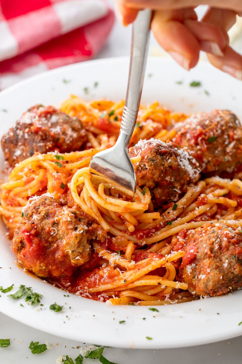 <p>Making your own meatballs and sauce makes it even better.</p><p>Get the recipe from <a href="https://www.delish.com/cooking/recipe-ideas/recipes/a55764/best-spaghetti-and-meatballs-recipe/" rel="nofollow noopener" target="_blank" data-ylk="slk:Delish;elm:context_link;itc:0;sec:content-canvas" class="link ">Delish</a>.</p>