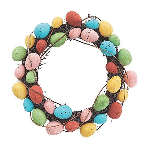 7) Fun Express Colorful Easter Egg Wreath