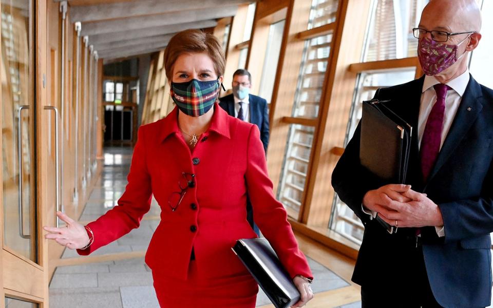 Nicola Sturgeon will give further details on the Scottish omicron outbreak at 10.30am - Jeff J Mitchell/Pool via Reuters