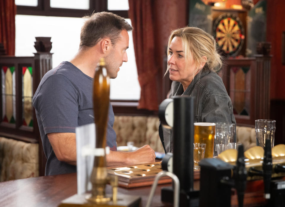 FROM ITV

STRICT EMBARGO  - No Use Before Tuesday 22nd August 2023

Coronation Street - Ep 1104546

Wednesday 30th August 2023

In the Rovers Cassie Plummer [CLAIRE SWEENEY] talks Dev Alahan [JIMMI HARKISHIN] and Kirk Sutherland [ANDY WHYMENT] into a game of gin rummy and orders Dev to get the drinks in.  Tyrone Dobbs [ALAN HALSALL] returns to the pub to find Cassie three sheets to the wind.  He drags her home. 

Picture contact - David.crook@itv.com

Photographer - Danielle Baguley

This photograph is (C) ITV and can only be reproduced for editorial purposes directly in connection with the programme or event mentioned above, or ITV plc. This photograph must not be manipulated [excluding basic cropping] in a manner which alters the visual appearance of the person photographed deemed detrimental or inappropriate by ITV plc Picture Desk. This photograph must not be syndicated to any other company, publication or website, or permanently archived, without the express written permission of ITV Picture Desk. Full Terms and conditions are available on the website www.itv.com/presscentre/itvpictures/terms
