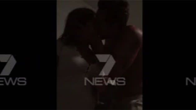 Mitchell Pearce was filmed allegedly trying to kiss a woman at a house party on Australia Day. Photo: 7 News