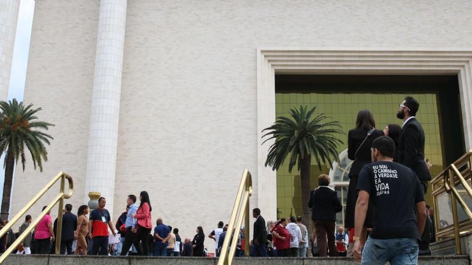 Fachada del Templo de Salomón, la Iglesia Universal, en Sao Paulo