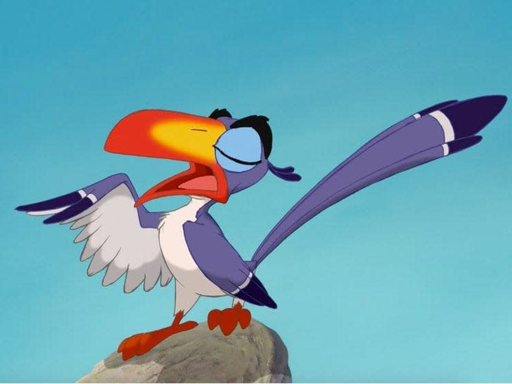 Zazu from The Lion King saying Cheetahs Never Prosper