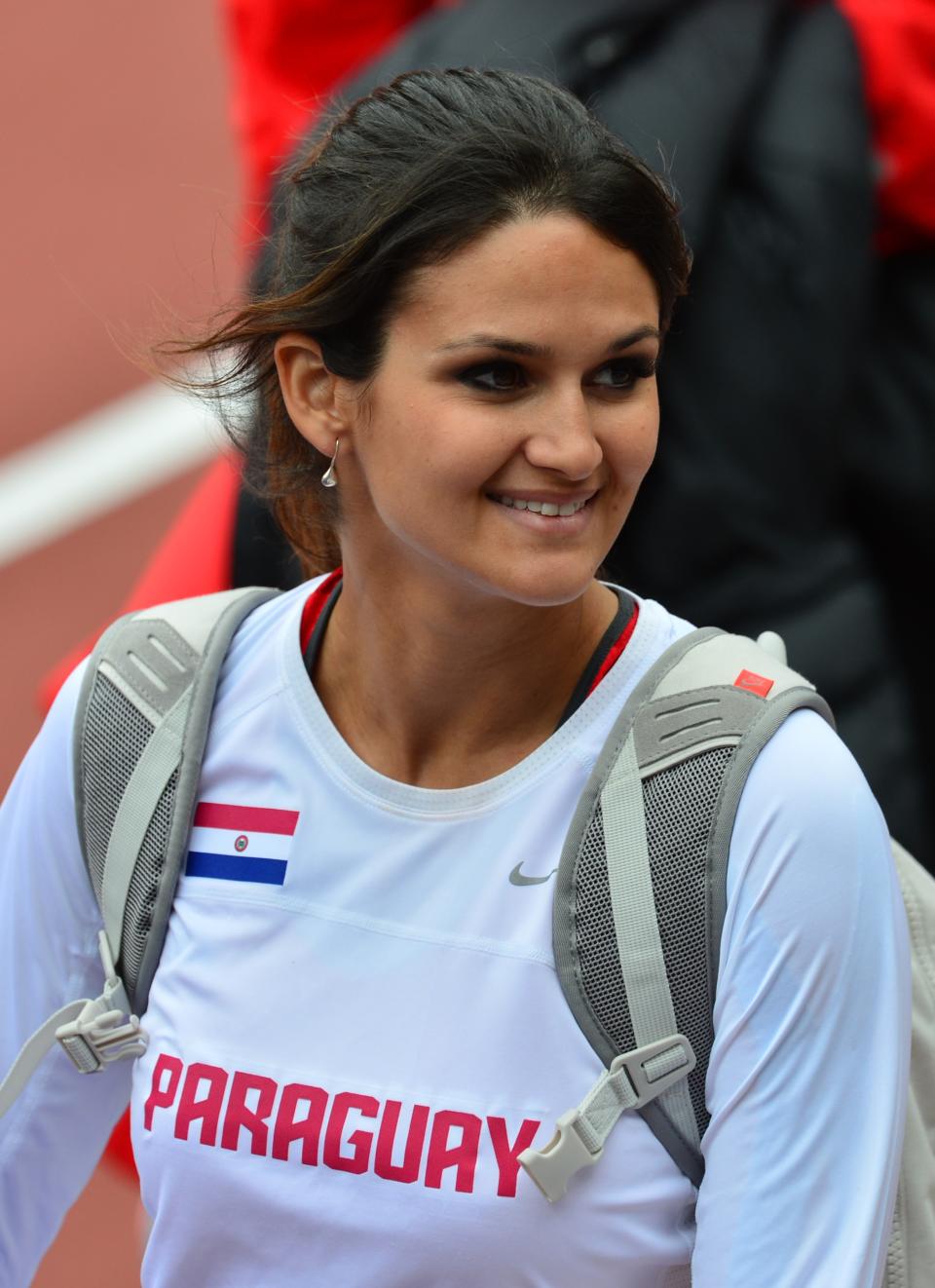 Paraguay's Leryn Franco is pictured during the women's javelin throw qualifying rounds at the athletics event during the London 2012 Olympic Games on August 7, 2012 in London. (GABRIEL BOUYS/AFP/Getty Images)