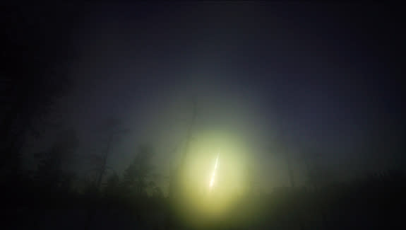 A picture of the Annama meteorite fireball over Russia's Kola Peninsula.