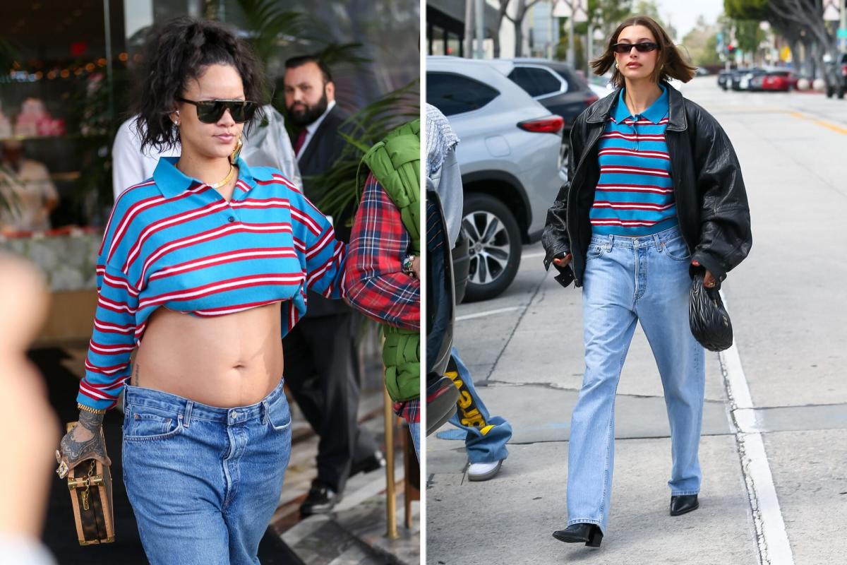 Rihanna and Hailey Bieber Wore the Same $990 Preppy Shirt This Week — and  We Found the Look Starting at $18