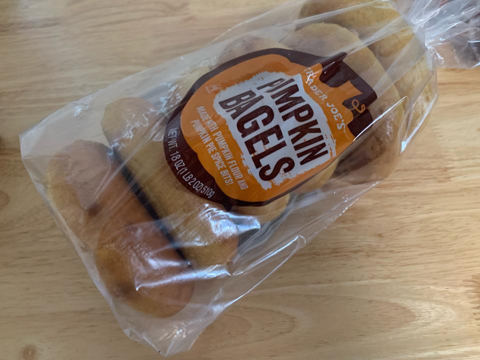 pumpkin bagels from trader joe's