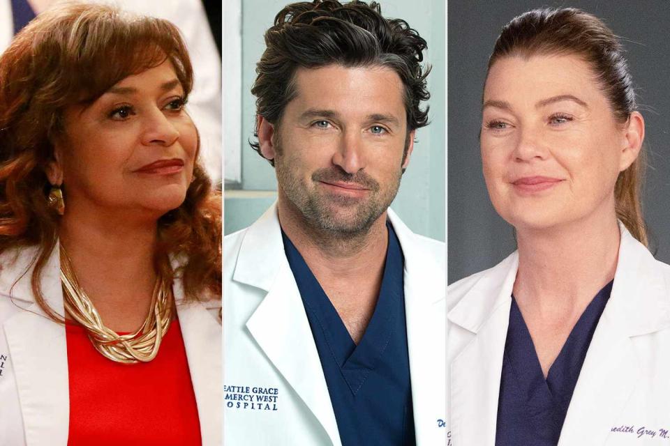 <p>Getty(3)</p> From left: Debbie Allen, Patrick Dempsey and Ellen Pompeo