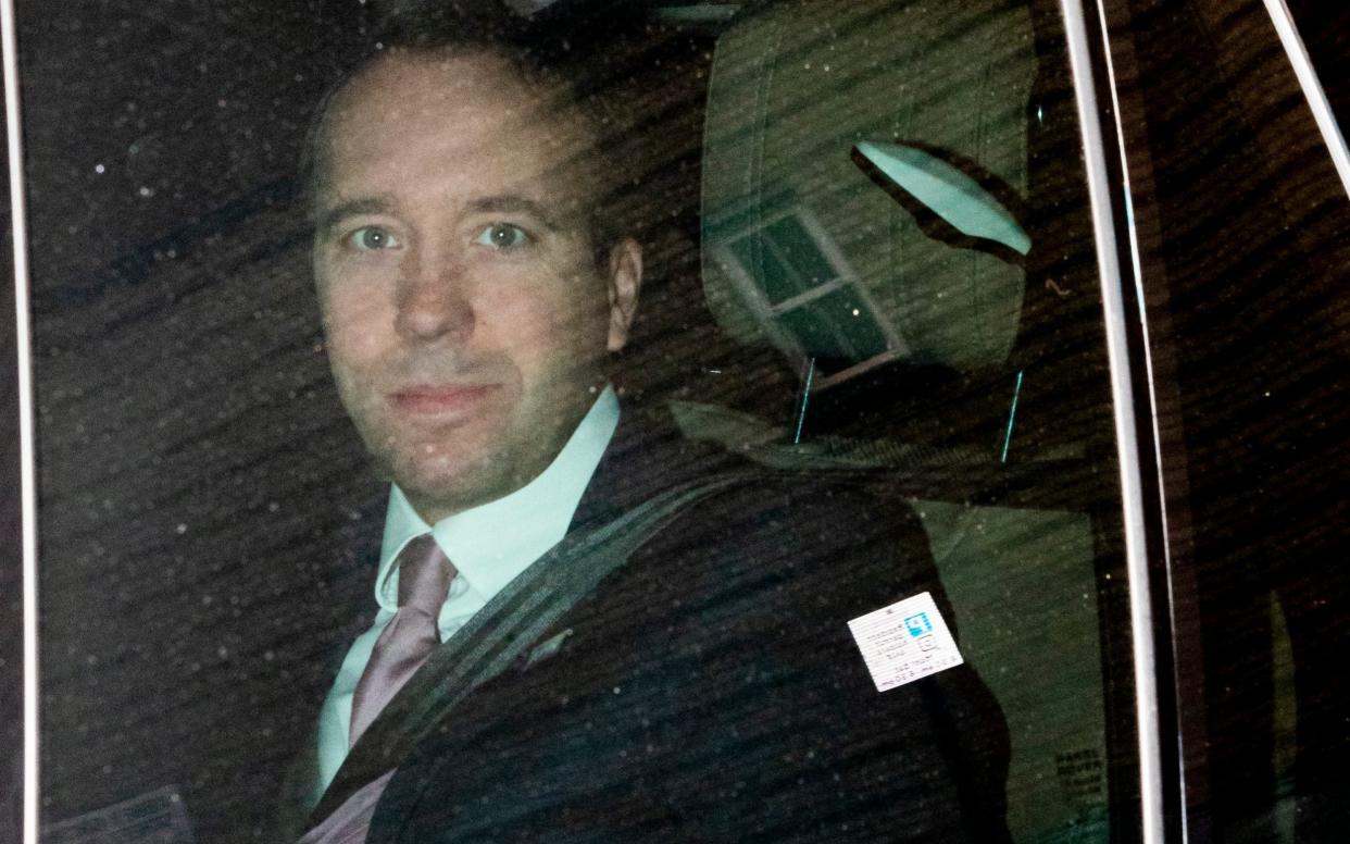 Matt Hancock was spotted without a mask while travelling in a ministerial car -  George Cracknell Wright/LNP