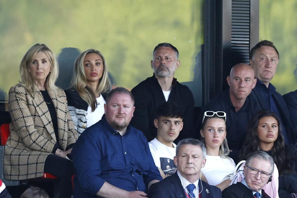 Giggs pictured with girlfriend Zara Charles last May (PA)