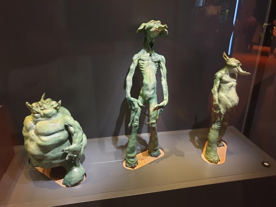 Early models of Gungan Jar Jar Binks at the Star Wars Identities exhibition in Singapore at the Artscience Museum. (Photo: Teng Yong Ping)