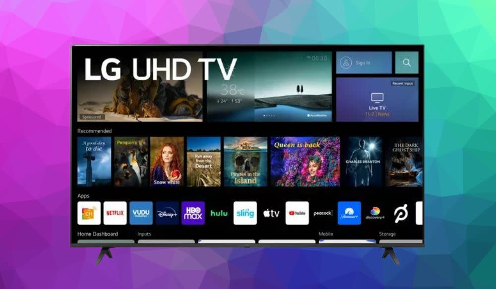 TV with various apps open