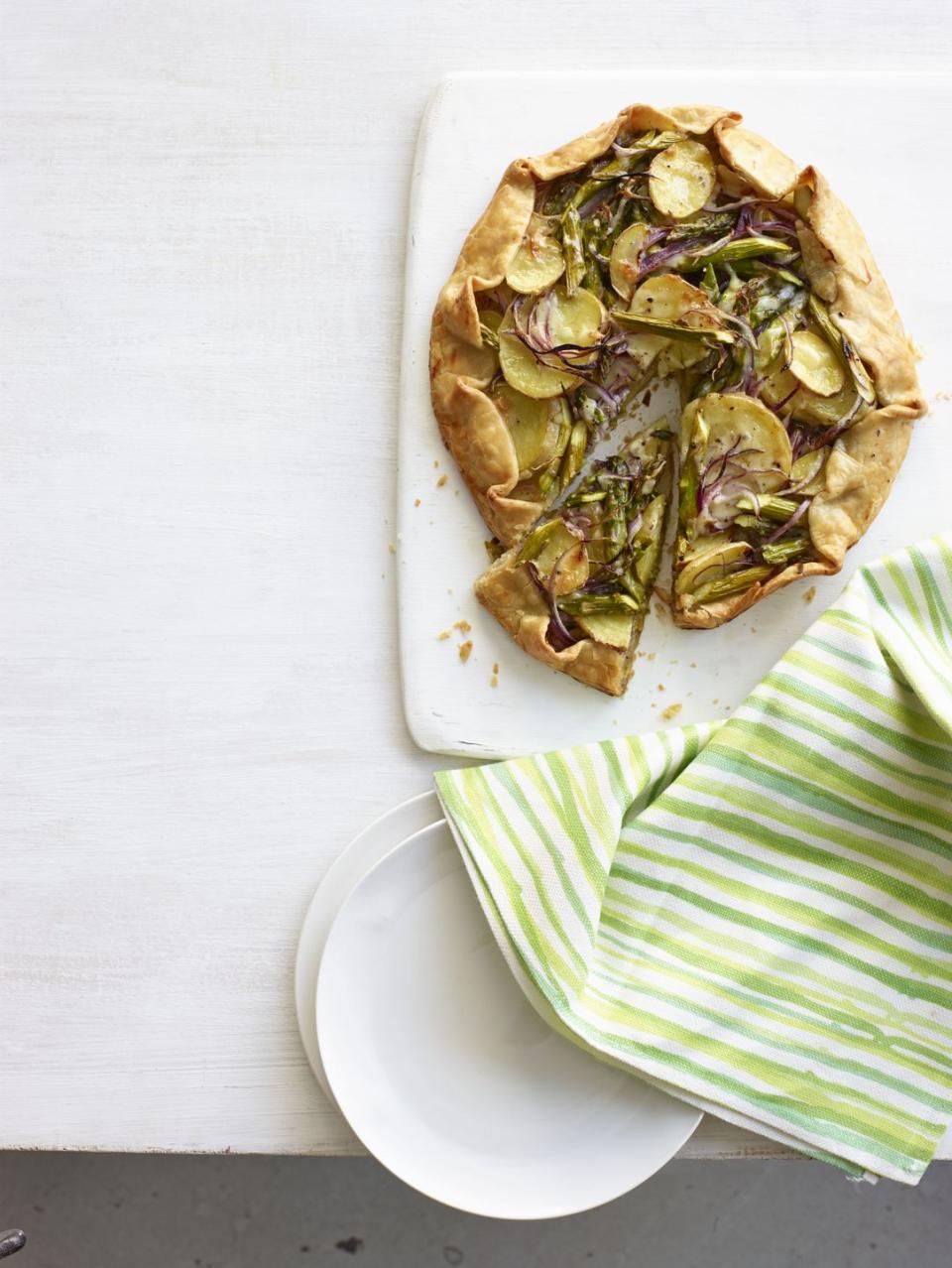 Asparagus, Potato & Spinach Galette