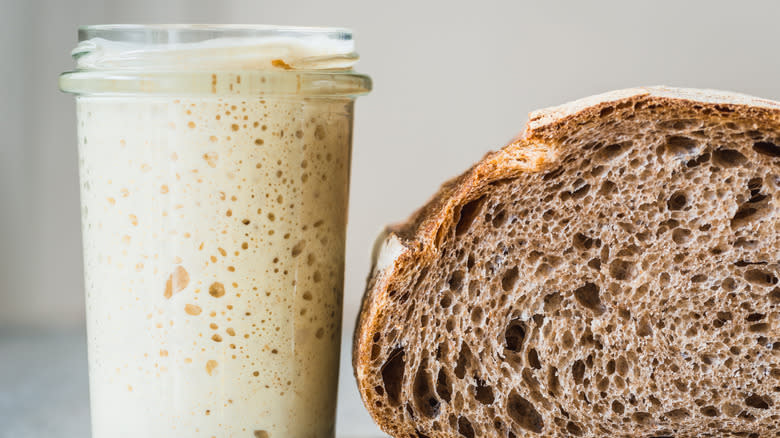 sourdough starter and sourdough bread