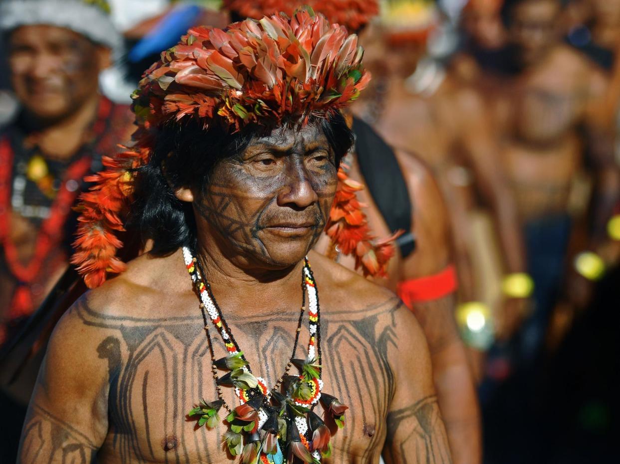 A construction project part of Jair Bolsonaro's plans for the Amazon threatens the existence of the Munduruku tribe (pictured): Carl de Souza/AFP/Getty Images