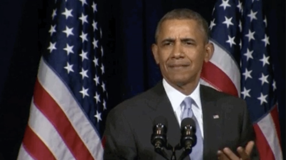 Barack Obama makes a confused face.