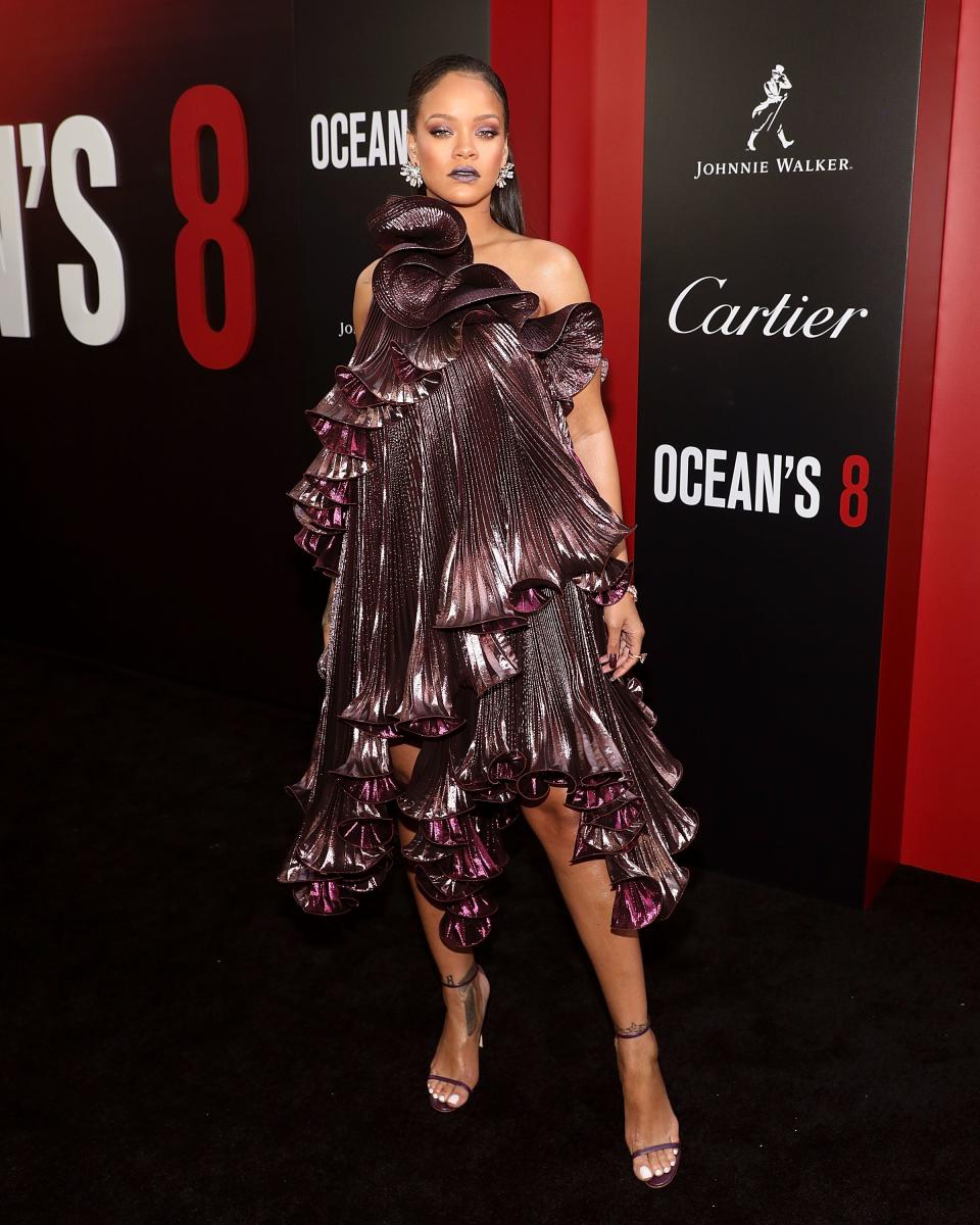 <p>Who: Rihanna</p> <p>What: Givenchy</p> <p>Where: At the <em>Ocean’s 8</em> premiere, New York City</p> <p>When: June 5, 2018</p>