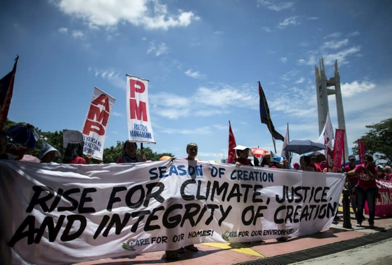 People marched in Manila to protest the country's heavy reliance on coal