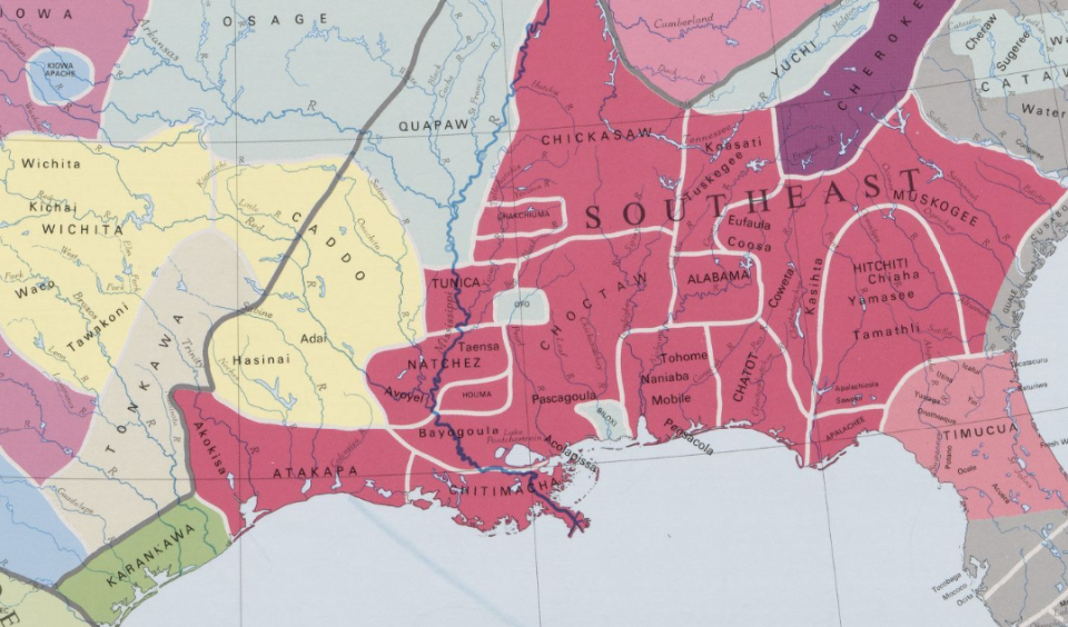 A map of Native American tribes prior to the Indian Removal Act