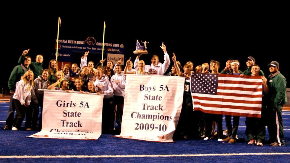 Under the guidance of head coach Greg Harm, the Eagle High boys and girls track teams swept the 5A state team titles in the spring of 2010.